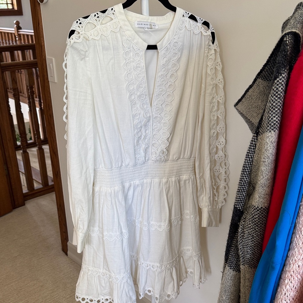 Endless Rose White Long Sleeve Lace Dress